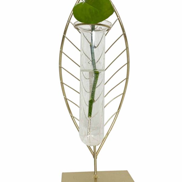 leaf shape glass propagation bottle